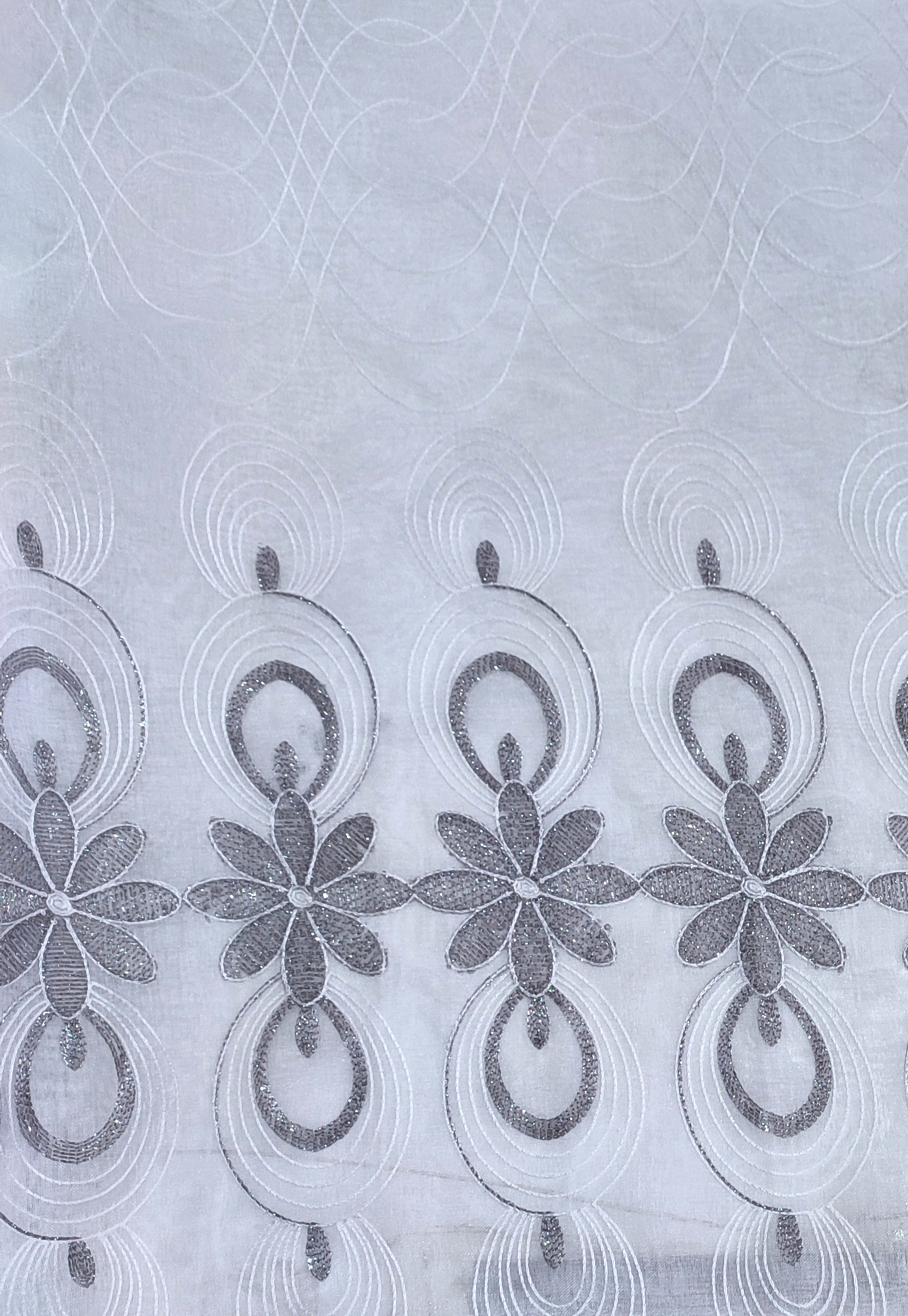 Pirates 20388 Embroidered Voile+Plain Linen Voile Front Voil Centre