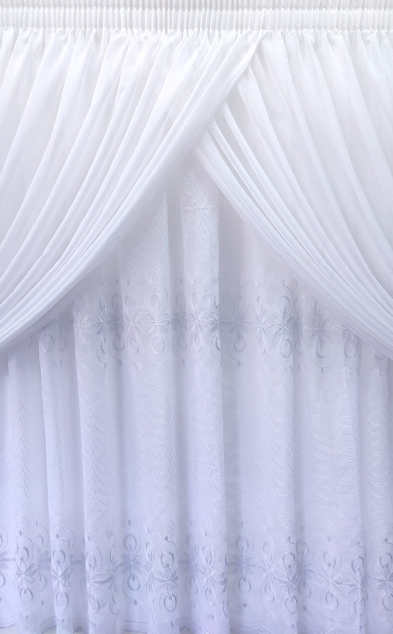 Pirates 20388 Embroidered Voile+Plain Linen Voile Front Voil Centre