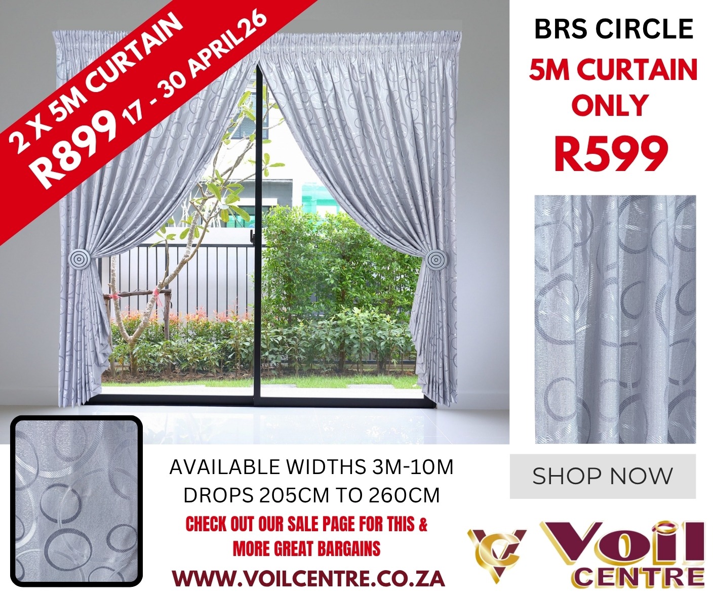 5m BRS Circle Grey - Double Tape