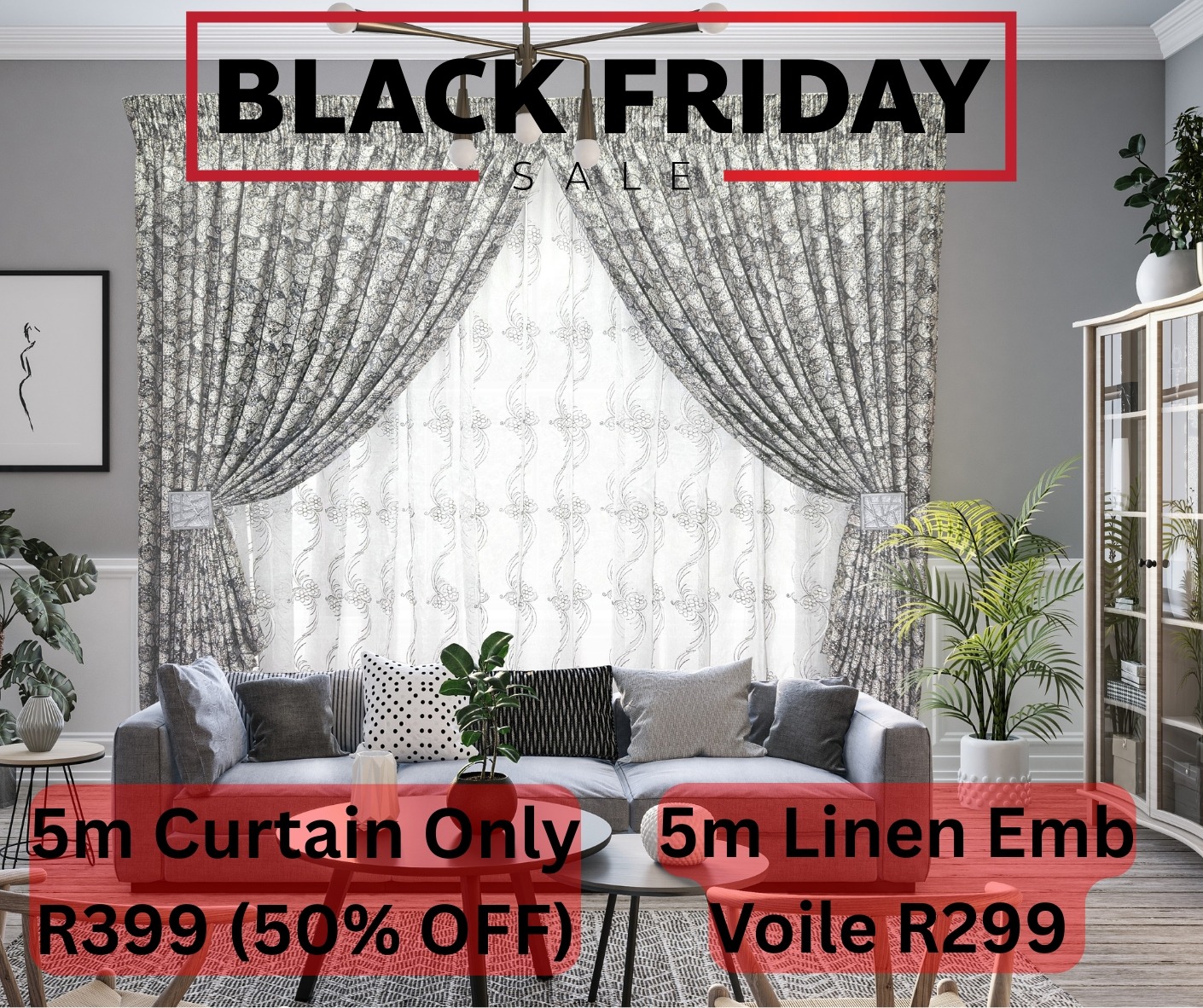 Mosaic Grey Woven - Double Tape / Embroidered Linen Voile 20202