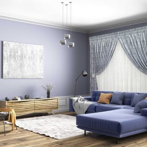 KVL WOVEN Cobalt - Double Tape / Tiny Dash Grey Voile