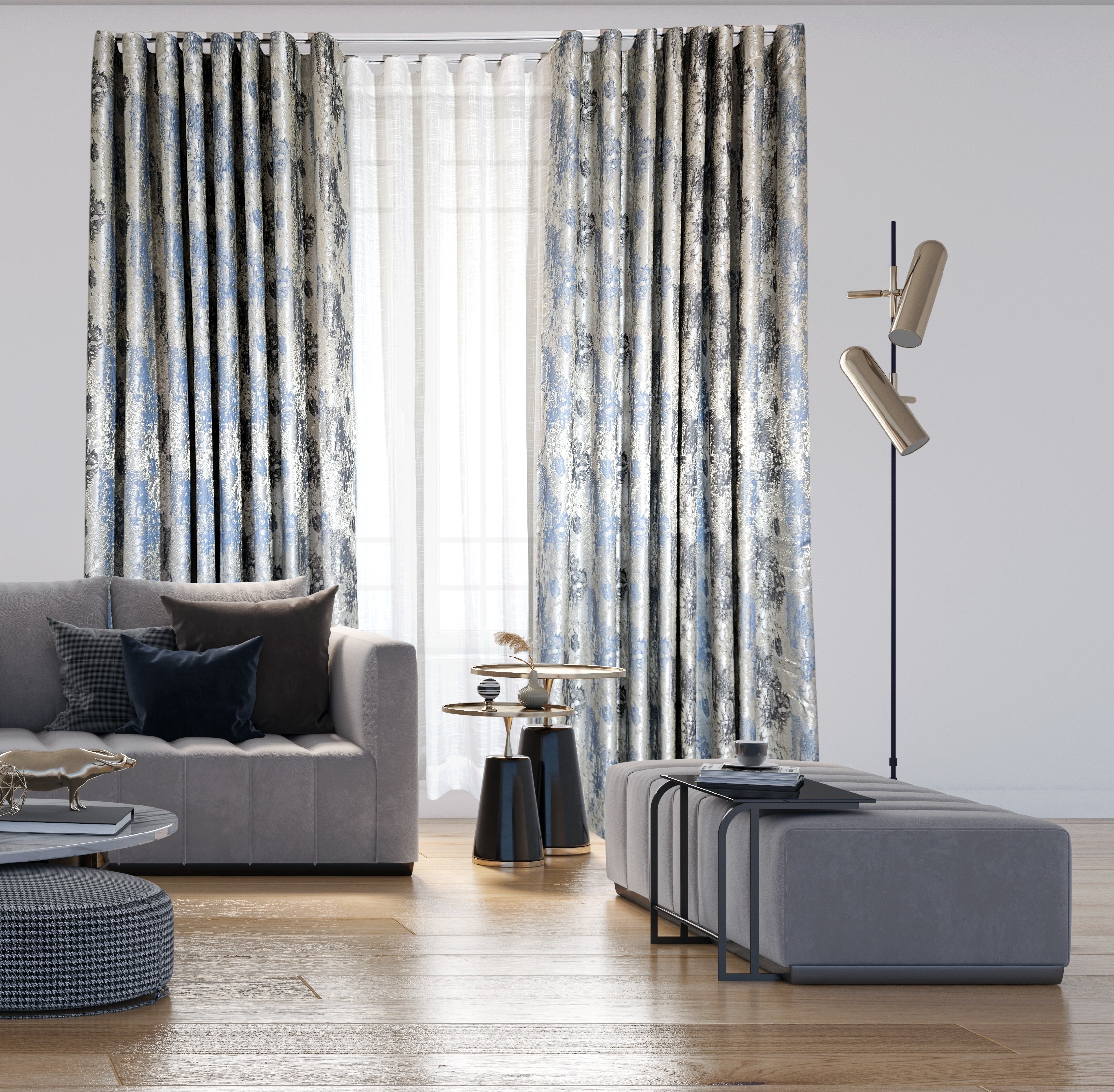 Complete Package - Brooklyn Wave Tape with Double Wave Track and Platinum Sheer