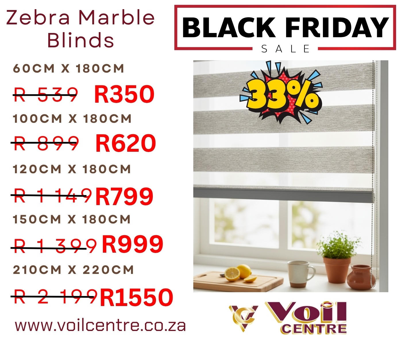 Roll Up Zebra Blinds - Marble Design 2025 in 6 Natural Colours