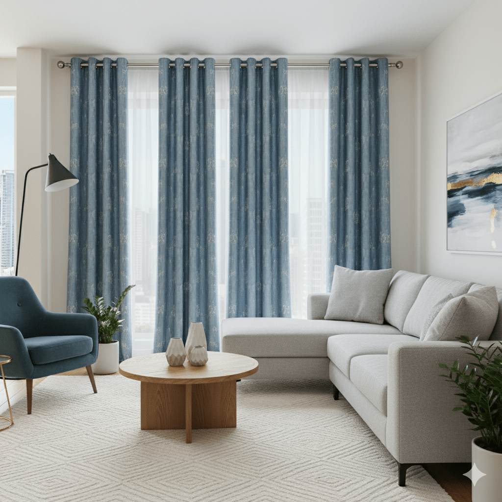 Henley25 D7 Quality Woven Curtain - Smooth Glide Eyelet Rings