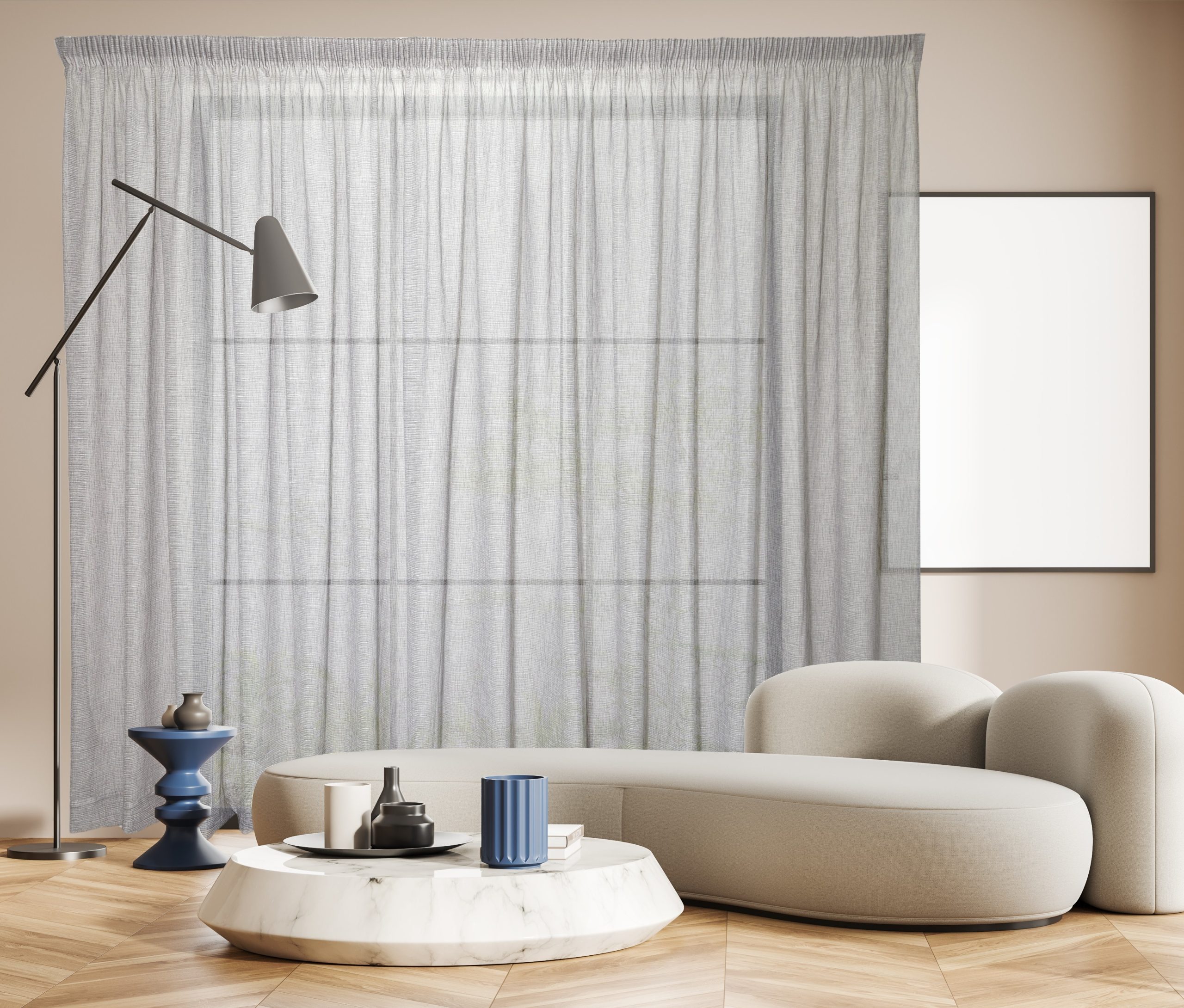 Ella Sheer - Sewn with Quality 3 string Curtain Tape - 2 Colours